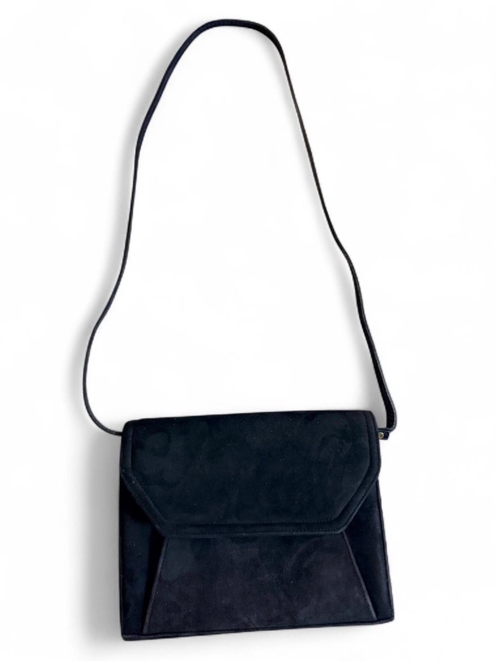 Classic Black Suede Hobo Shoulder Bag